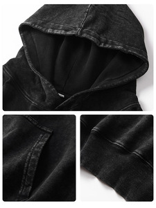 H5566 Manufacturer Wholesale Custom 350 Gsm Cotton Blends Washed Hoodies Blank Oversized Unisex Hoodies - Product Image 4