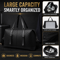 Sac de voyage tissé sur mesure OEM avec grande capacité, compartiment pour ordinateur portable 14 pouces, idéal pour les voyages d'affaires et les week-ends, bagage cabine