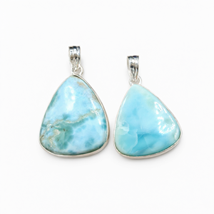 Colgante de Larimar en Plata Alemana - Joyería de cristal/gema, Regalo para el Día de la Madre/cumpleaños/compromiso/boda/aniversario UNO - Product Image 2