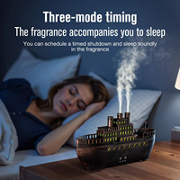 Usine OEM Nouveauté 2026 Humidificateur d'aromathérapie en forme de bateau 250 ml, Veilleuse 7 couleurs, Télécommande, Diffuseur d'arômes en forme de navire