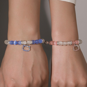 Buona qualità amicizia ragno amore braccialetto magnetico gatto perline elastico regolabile coppia braccialetto per regalo - Product Image 2