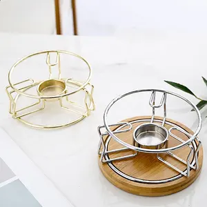 Di lusso foglia d'oro riscaldatore creativo riscaldatore di bambù elettrolitico vassoio per il riscaldamento del tè caffè riscaldamento diretto