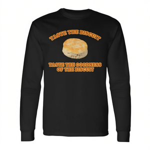 T-shirt a maniche lunghe con grafica e slogan a tema biscotto: Prova il gusto del biscotto - Product Image 2