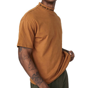 T-shirts Streetwear Homme 100% Coton à Épaules Tombantes, Col Rond, Coupe Oversize, Unis, Vente en Gros pour Fabricants - Product Image 4