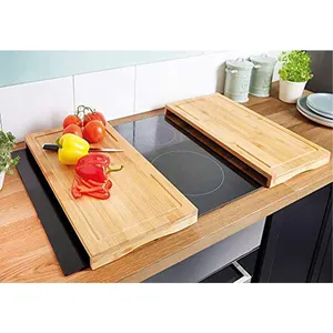 Offre Spéciale 2 pièces/ensemble bambou planche à découper Induction céramique plaque de cuisson couverture cuisine planche à découper plan de travail économiseur d'espace