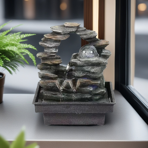 Coleção de Fontes de Resina para Jardim e Mesa, Fornecimento de Fábrica por Atacado com Diversos Estilos de Cascata e Decoração Zen - Product Image 5