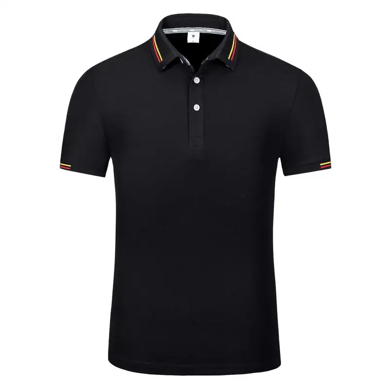 Camisa polo logotipo bordado personalizado, camisa polo de algodão masculina golf polo