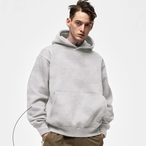 Sweat-shirt à capuche personnalisé brodé, design uni, épais et lourd (360 GSM), en tissu éponge, coupe oversize avec épaules tombantes - Product Image 3