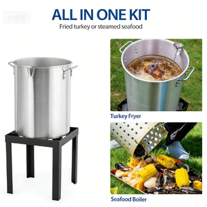 หม้อทอ<span class=keywords><strong>ด</strong></span>กลางแจ้งขนาดใหญ่ 30 ควอร์ต 50,000 บีทียู สำหรับทอ<span class=keywords><strong>ด</strong></span>ไก่งวงและต้มอาหารทะเล พร้อมตะกร้าแบบมีรู  เหมาะสำหรับเทศกาลวันขอบคุณพระเจ้า - Product Image 3