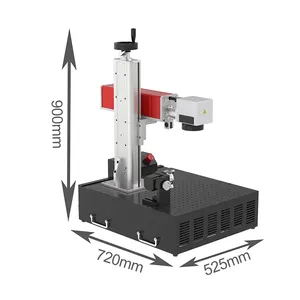 Draagbare Mini 10W 20W 30W 50W Metaalvezel Kleur Lasermarkeermachine Met Ezcad