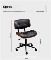 Fauteuil de luxe en métal, design minimaliste moderne et compact, réglable en hauteur, pivotant, sans accoudoirs, pour chambres, bureaux et salles d'étude