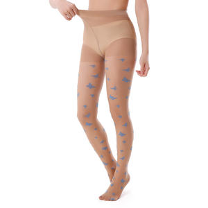 Medias de mujer personalizadas, antienganches, transparentes, finas, con estampado jacquard, de verano, de cintura alta y control de abdomen - Product Image 2