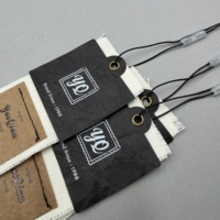 Étiquettes suspendues personnalisées faites à la main en tissu et papier avec impression dorée, patch en papier kraft pour vêtements vintage, bijoux et marques de luxe