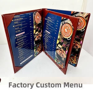 Carpeta de Menú de Cuero de Lujo Personalizada, Tamaño Legal 8.5x14, con 6 Páginas de Vista, para Restaurante, Hotel, Bar, Club - Product Image 1