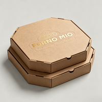 Boîte à pizza personnalisée en carton ondulé, emballage en papier kraft, contenants jetables écologiques pour la livraison de restauration rapide