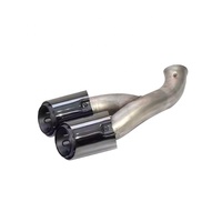 Double embouts d'échappement de voiture Modification Embouts d'échappement Dernière gorge de queue d'échappement en acier inoxydable noir pour Porsche Cayenne