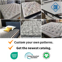 Tissu personnalisé pas cher, 100% polyester, tissu de matelas en tricot, impression sur tissu de matelas en polyester pour textile de matelas