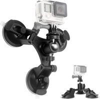 Dudukan Kamera Universal Triple Suction Cup, Penyangga Jendela Mobil Tugas Berat untuk Kamera Aksi GoPro, DSLR & Smartphone