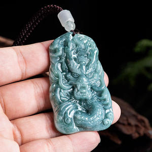หยกธรรมชาติ จี้รูปมังกรตามราศีจีน เครื่องประดับหยกสำหรับผู้ชายและผู้หญิง ขายส่ง พร้อมใบรับรอง LP67 - Product Image 4