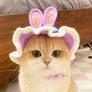 Lindo Conjunto de Gorro y Babero de Minion para Mascotas, Collar y Bufanda Tejidos a Mano, Gorro de Punto Suave, Accesorios de Disfraz Ajustables y Cómodos para Gatos - Product Image 3