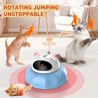 Juguete para Mascotas ODM/OEM, Alfombra de Plumas con Láser Giratorio de 360 Grados, Juguete Interactivo de Cobertura Total para Gatos, Ejercicio Diario para Gatitos en Interiores