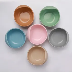 Custom Silicone BPA Free Bowl Spoon Set round and Square Kids Dinnerware Food Grade with Suction for Dinner Food