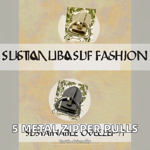 5 Zinc Alloy Eco-Friendly Auto Lock Zipper Pulls Custom Sliders with Heart Shoe Design Black Round Ring - Product Image 2