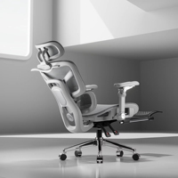Fauteuil de bureau moderne et confortable, fauteuil de direction, fauteuil de patron, fauteuil de bureau ergonomique en mesh avec repose-pieds