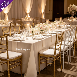 Sillas Chiavari de Acero Inoxidable de Primera Calidad con Cojín Blanco para Banquetes, Eventos y Salones de Recepción - Product Image 1
