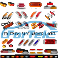 Accessoires de voitures, avec marquage latéral, lampe, ovales, pour camion-remorque, camion-citerne, ampoule rouge, ambre, 12v, 24v, 6 led
