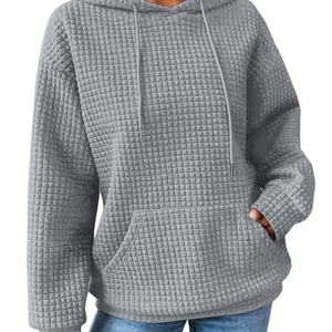 Sudadera con capucha de alta calidad para mujer, informal, de manga larga, con bolsillo y cordón, Material de felpa, talla XS, Invierno - Product Image 2