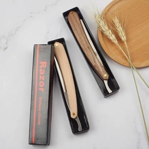 High Quality <strong>Wooden</strong> Handle Straight Edge <strong>Razor</strong> for Men Stainless Steel Manual Straight <strong>Cut</strong> <strong>Throat</strong> Barber Shaving <strong>Razor</strong> - Product Image 2