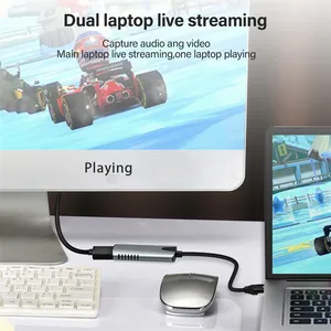 2-Trong-1 <span class=keywords><strong>USB</strong></span> 3.0 Loại C 4K HD <span class=keywords><strong>Video</strong></span> Trò Chơi Capture Thẻ Giao Diện Kép <span class=keywords><strong>USB</strong></span> C HDTV Adapter Cho Máy Tính Xách Tay Live Streaming Phát Sóng - Product Image 4