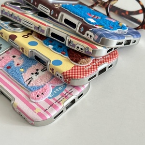 Funda de teléfono móvil de piel con diseño de gato de dibujos animados, 3D, para chicas, compatible con iPhone 11, 12, 13, 14, 16, 17 Pro Max, venta al por mayor de fábrica. - Product Image 3