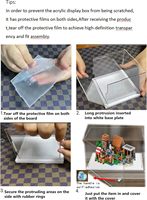 Boîte de présentation en acrylique transparente IDAFSA avec 5 étagères, finition brillante, base blanche, protection anti-poussière pour objets de collection, 12 tailles