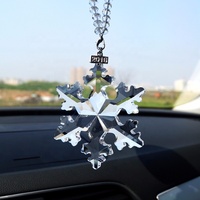 Décoration de noël en cristal, pendentif de voiture K9, étoile de cristal, ornement en flocons de neige (transparent), 2021
