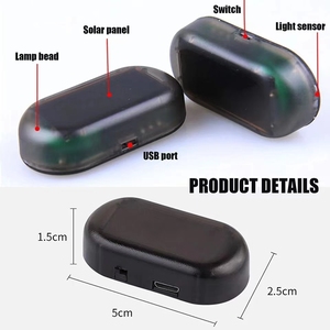 Xe <span class=keywords><strong>LED</strong></span> năng lượng mặt trời Powered An ninh ánh sáng mô phỏng giả báo động không dây cảnh báo chống trộm thận trọng đèn nhấp nháy imita-tion c0403 - Product Image 5