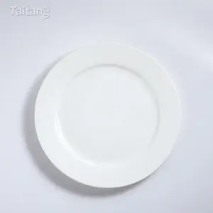 Platos de cena para Catering de cerámica de 7 '', platos de cena baratos para Hotel, juego de platos de porcelana blanca para restaurante