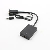 Kabel VGA Male ke HDMI Output 1080P HD+ Audio TV AV HDTV Video, Kabel Konverter Adaptor VGA ke HDMI