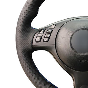Funda de cuero Artificial para volante de coche, cosido a mano, negro, para <span class=keywords><strong>BMW</strong></span> <span class=keywords><strong>E46</strong></span>, E39, <span class=keywords><strong>330i</strong></span>, 540i, 525i, 530i, 330Ci, M3, <span class=keywords><strong>2001</strong></span> - Product Image 2