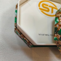 Boîtes en carton rigide hexagonales écologiques recyclées, personnalisées, grises, avec poignée, tailles sur mesure, estampage à chaud/froid pour cadeaux et artisanat