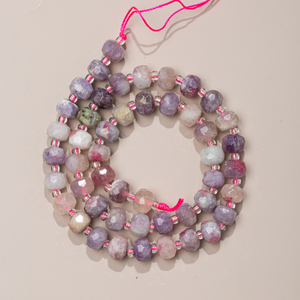 27 tipos 6X8mm turmalina Rosa facetada Rondelle piedras preciosas DIY cuentas para fabricación <span class=keywords><strong>de</strong></span> joyas pulseras adultos - Product Image 2