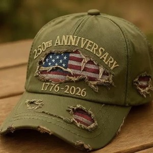 Casquette de baseball unisexe drôle et réglable en coton délavé à 6 panneaux, motif drapeau américain, édition 250e anniversaire USA - Product Image 4