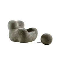 Fauteuil d'appoint unique en forme de nuage, canapé individuel artistique irrégulier avec ottoman sphérique