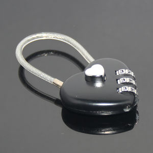 3 डिजिट ट्रैवल लगेज सूटकेस लॉक पैडलॉक रेड हार्ट वेडिंग फेवर स्मारिका स्टील वायर मेटल कॉम्बिनेशन लॉक प्रमोशन उपहार - Product Image 4