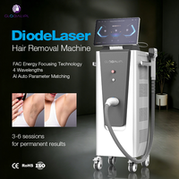 Système d'épilation laser professionnel 2026 à quatre longueurs d'onde (755nm, 808nm, 940nm, 1064nm) avec diode laser, détecteur de poils IA et refroidissement par glace pour salon