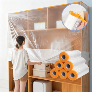<span class=keywords><strong>Film</strong></span> de masquage PE anti-poussière pré-adhésif CW pour usage agricole, longueur 20m, largeur 110-300cm, protection pour peinture de meubles par pulvérisation - Product Image 1