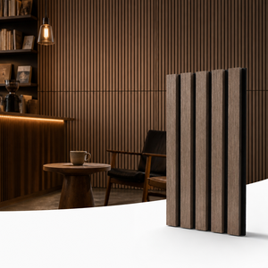 Panneaux acoustiques en placage <span class=keywords><strong>de</strong></span> noyer avec support en <span class=keywords><strong>feutre</strong></span> PET, mur à lattes en <span class=keywords><strong>bois</strong></span> pour l'aménagement intérieur, insonorisation des halls <span class=keywords><strong>de</strong></span> restaurants - Product Image 1