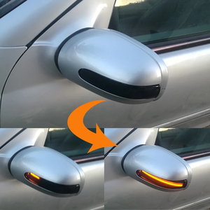 2 clignotants LED dynamiques pour rétroviseurs latéraux <span class=keywords><strong>Mercedes</strong></span>-Benz <span class=keywords><strong>Classe</strong></span> <span class=keywords><strong>C</strong></span> W203 S203 CL203 2000-2007, effet de défilement de lumière - Product Image 3