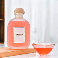 Meilleure vente Premium vide cylindre liqueur vin 500ml verre dépoli vodka bouteille 100ml 250ml 375ml vin verre bouteille en gros